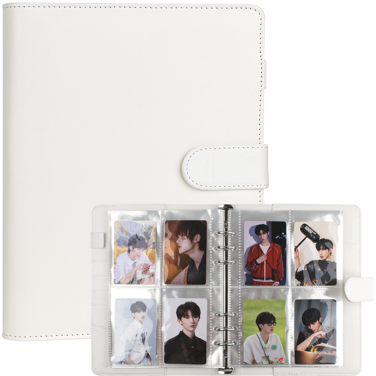 Trading Card Binder - Three-color A5 six-ring binder with 200