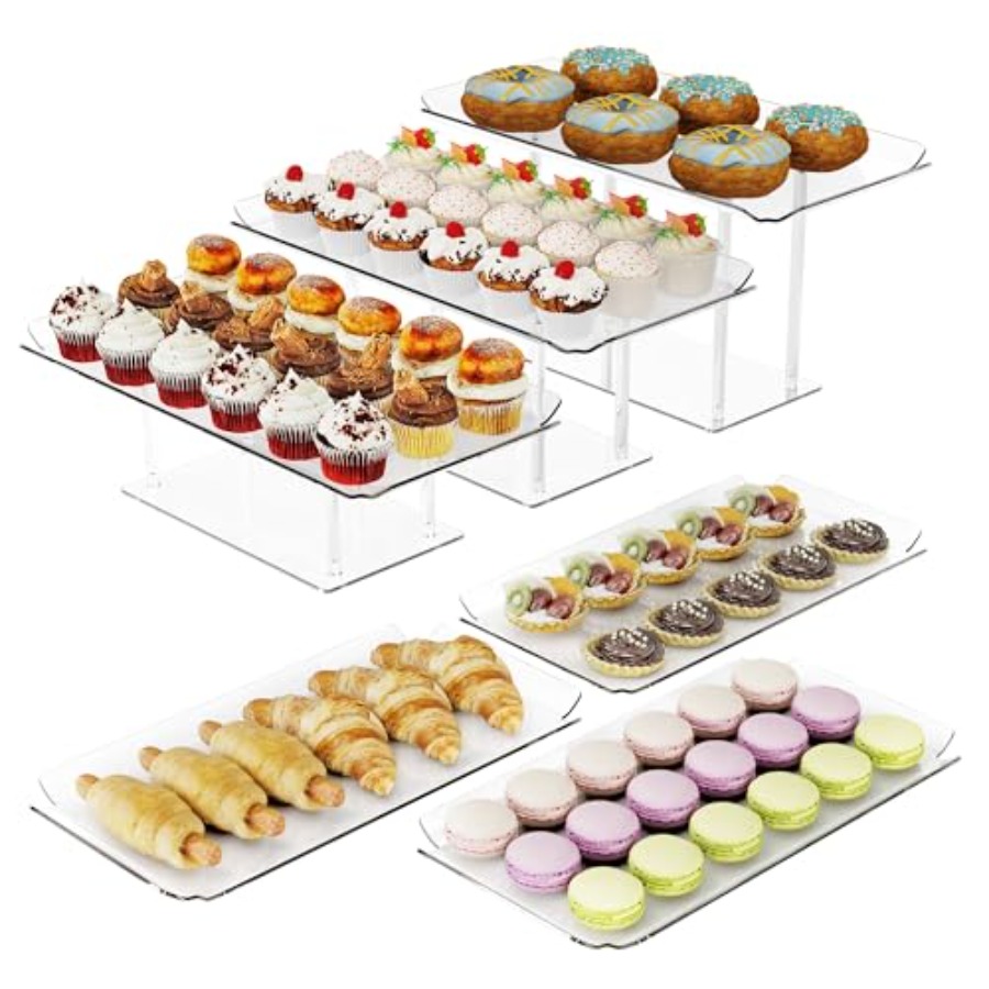 Display Risers Set - 6 Pack Dessert Table Display Set,