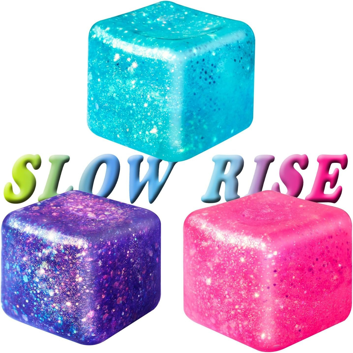 Fidget Cube Original - Slow Rise Glitter Stress Cube Stress