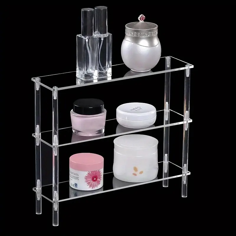 Pop Display Shelf - Vertical Acrylic Display Riser,Perfume Stand Organizer,Clear