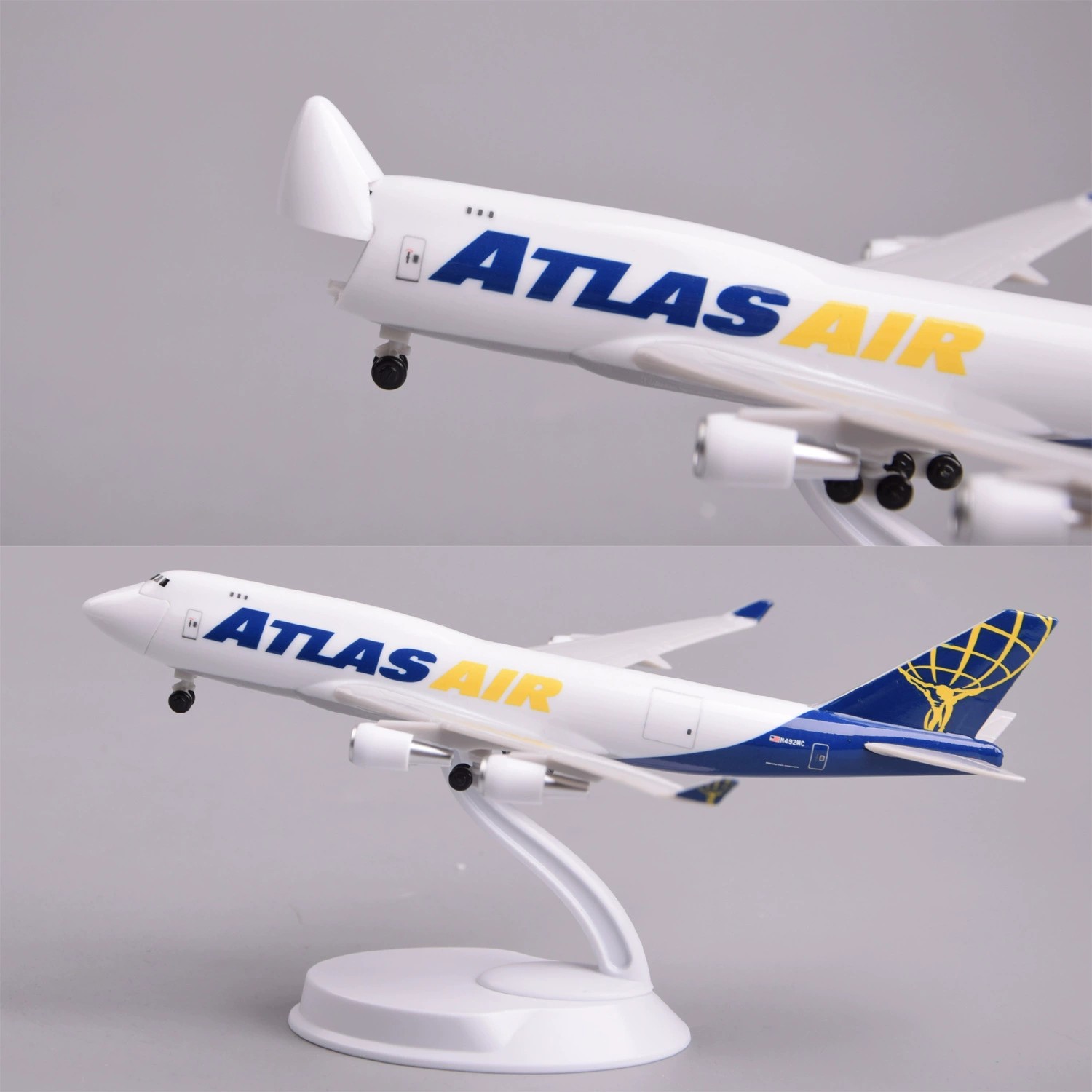 Model Airplane Plastic - B747 Atlas Airways ABS 20cm Diecast