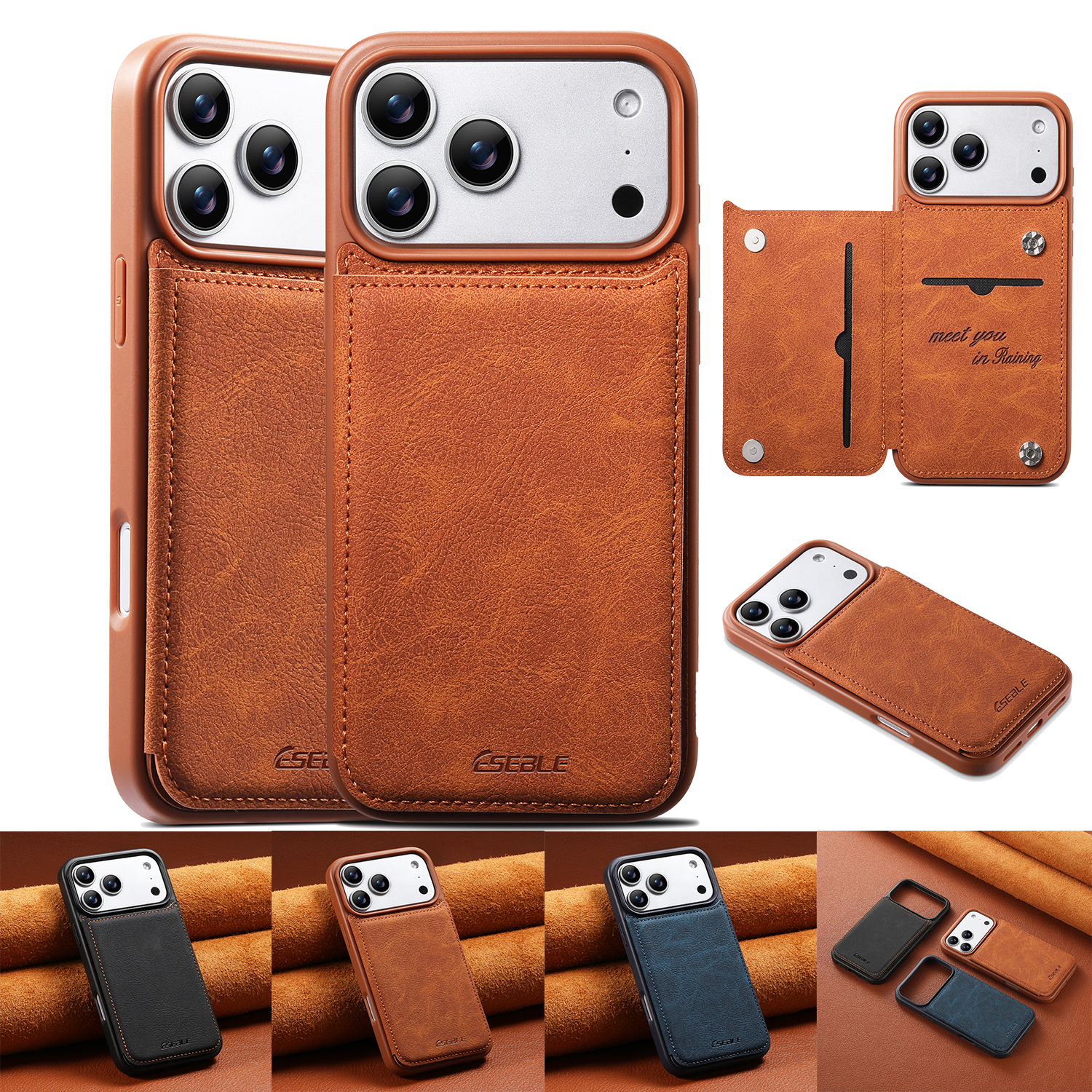 Card Top Loader - Luxury Retro Flip Card Leather Phone