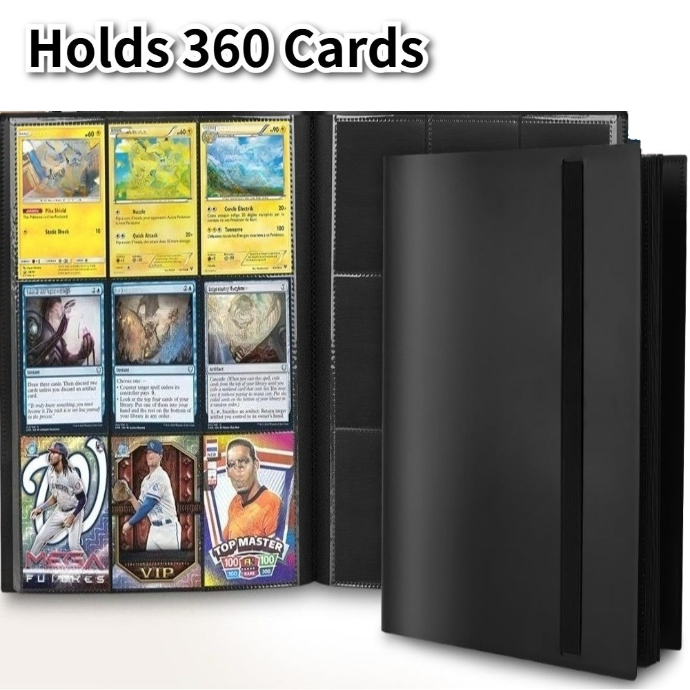 Trading Card Binder - 9 Pocket Zipper Card Binder 360