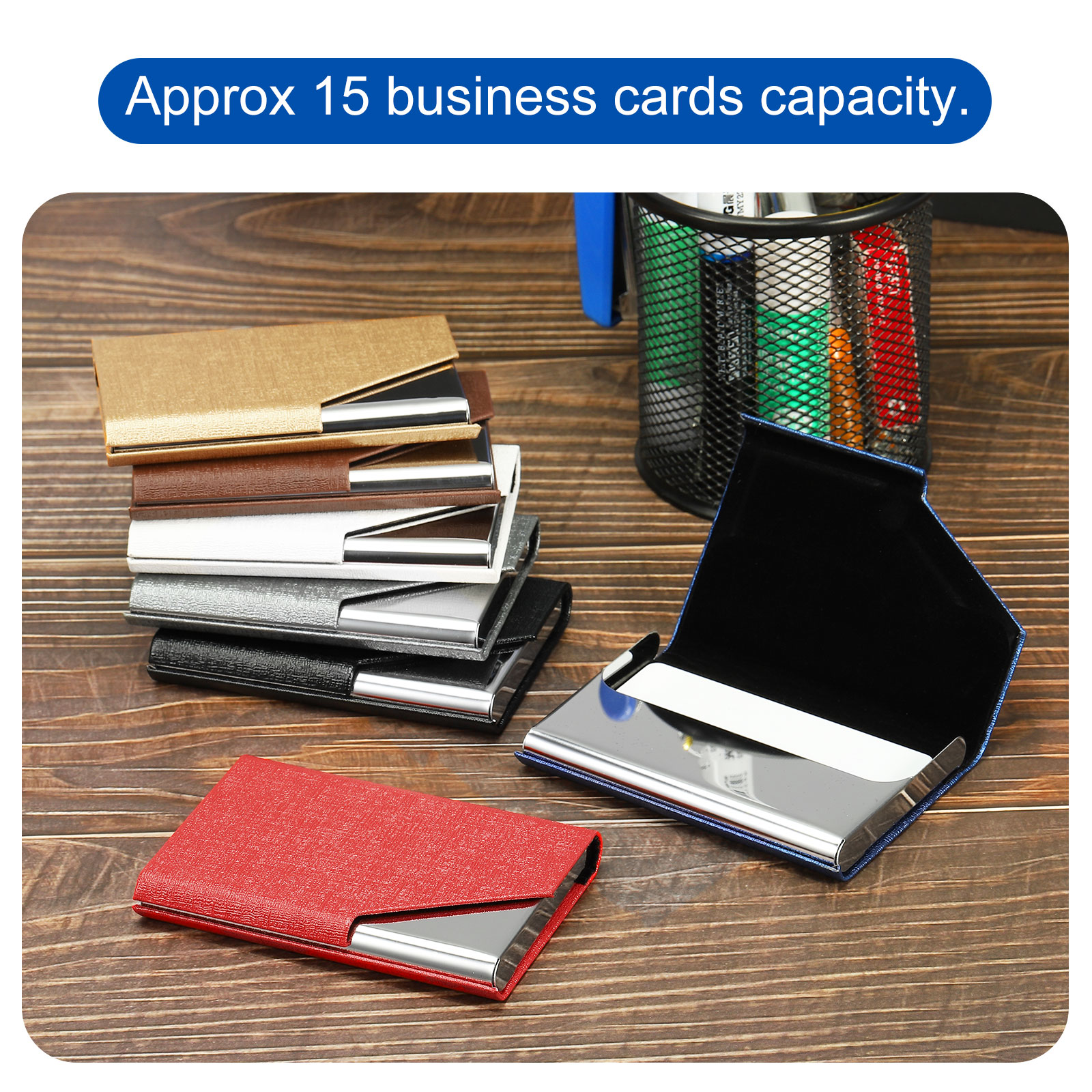 Card Top Loader - 1/2Pcs Business Card Holder PU Leather