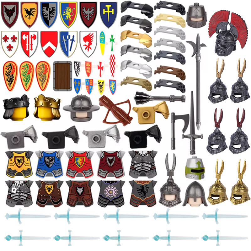 Lego Minifigure Holder - Medieval Castle Military Knight Building Blocks