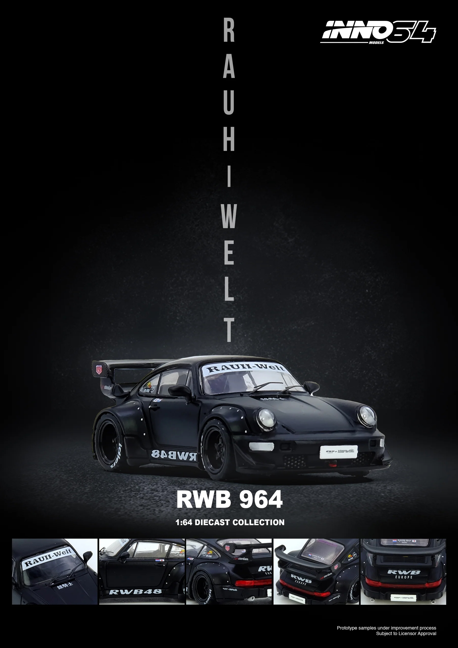 Die Cast Car 1 64 - INNO64 1:64 Porsche 911 RWB 964