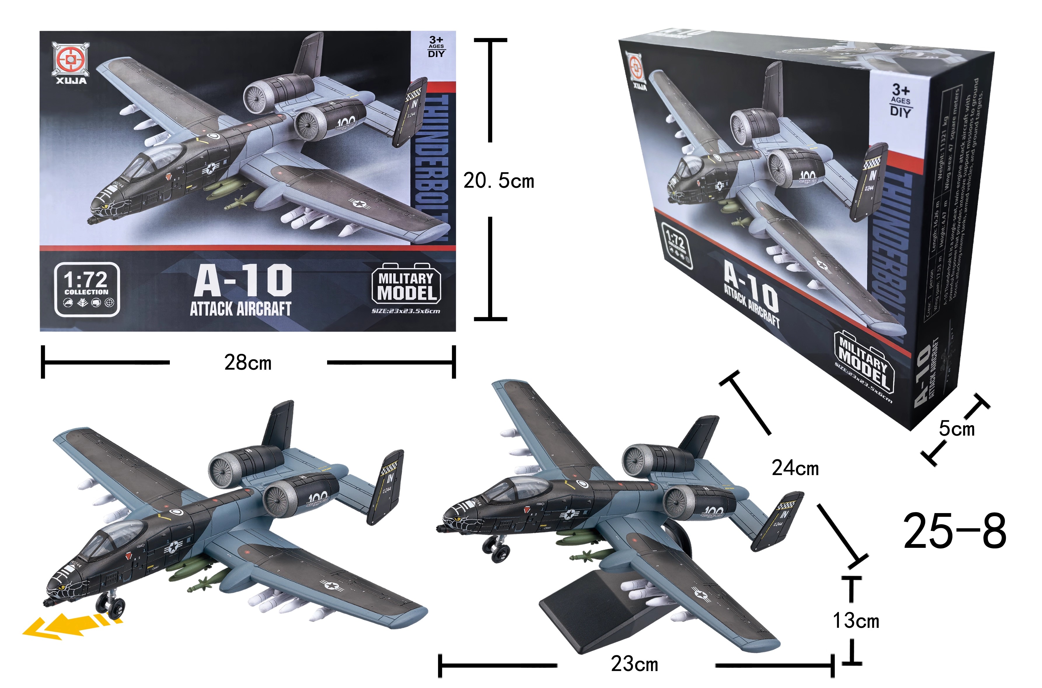 Model Airplane Plastic - A-10 Warthog 1/72 Scale Micro Plastic