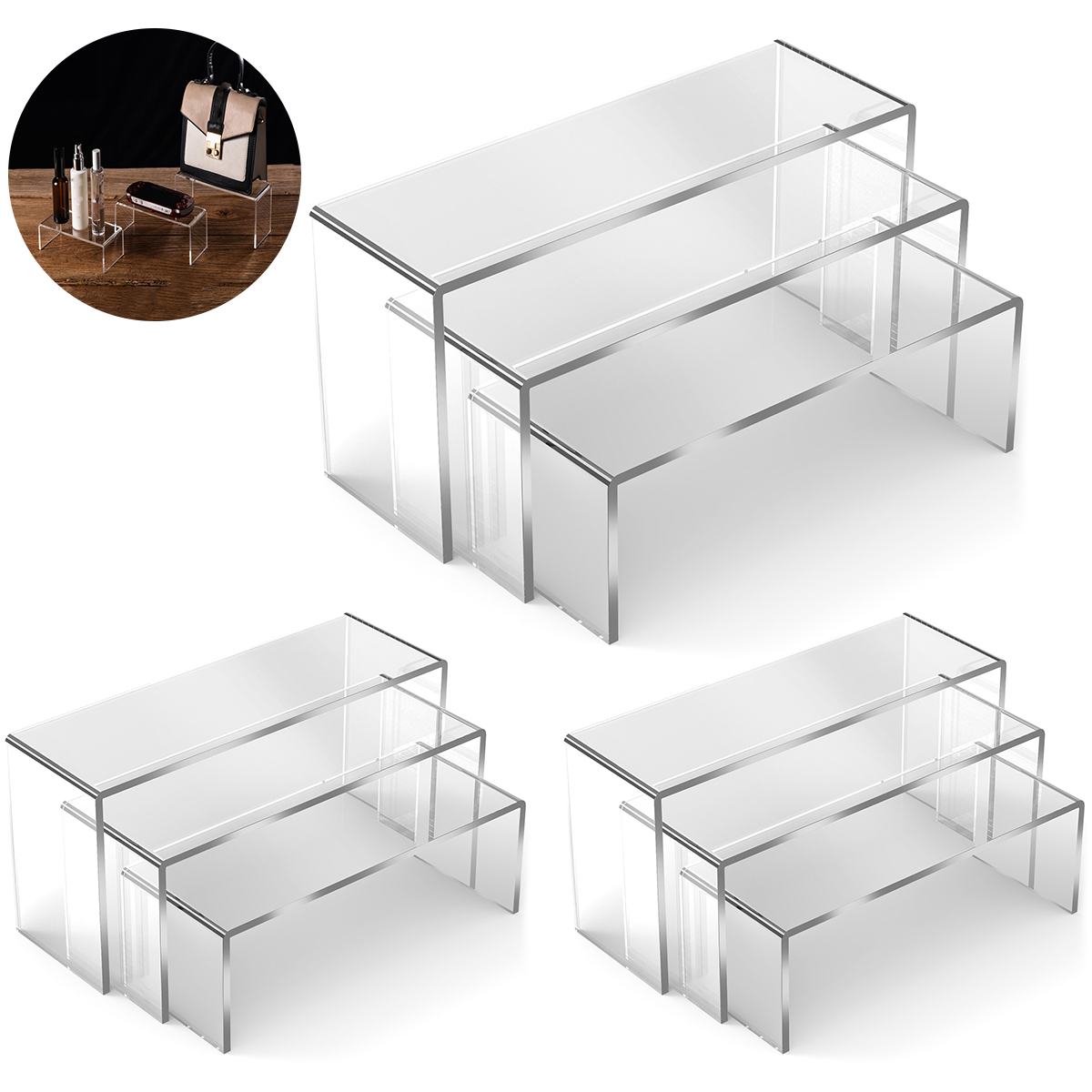 Display Risers Set - 3/6/9Pcs Acrylic Display Stand Blind Box