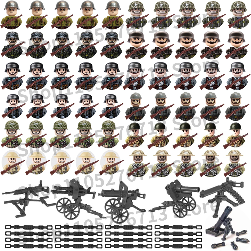 Lego Minifigure Holder - 25Pcs/Set World War II Military building