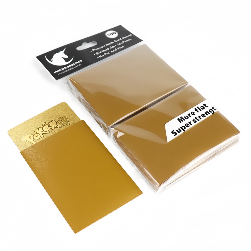 Card Penny Sleeve - 100/50Pcs 66x91mm For Pokemon Card Gold