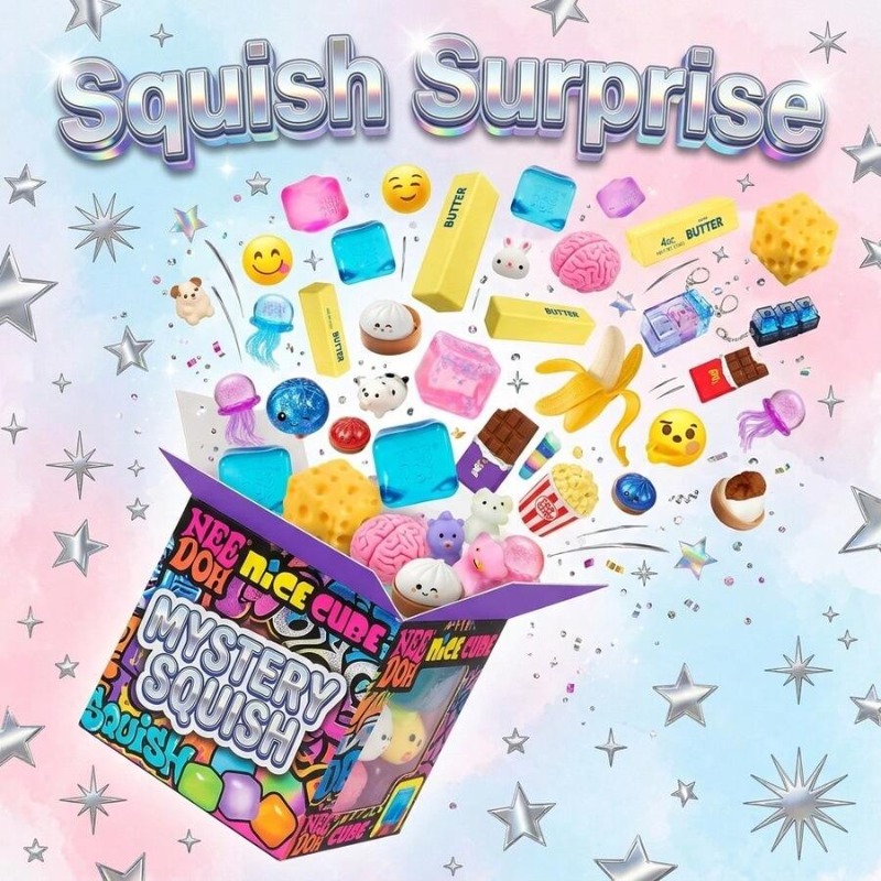 Mystery Box Blind Bag - Holiday Squishy Mystery Blind Box, Random