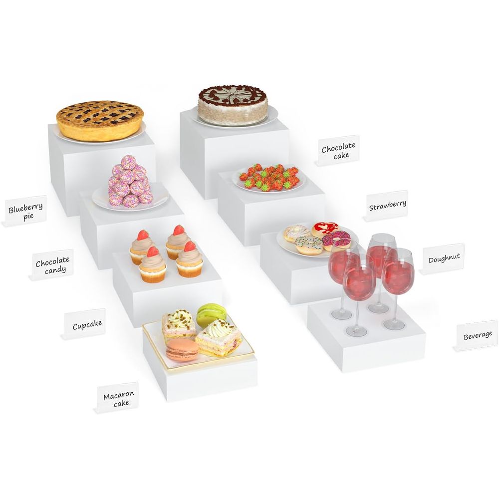 Display Risers Set - 【8Pcs】 Buffet Risers,Dessert Table Display Set,Food