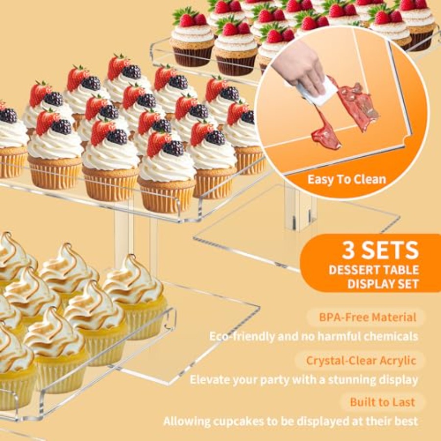 3 Tiered Serving Tray Set for  - Display Risers Set incelemesi ve fiyatı