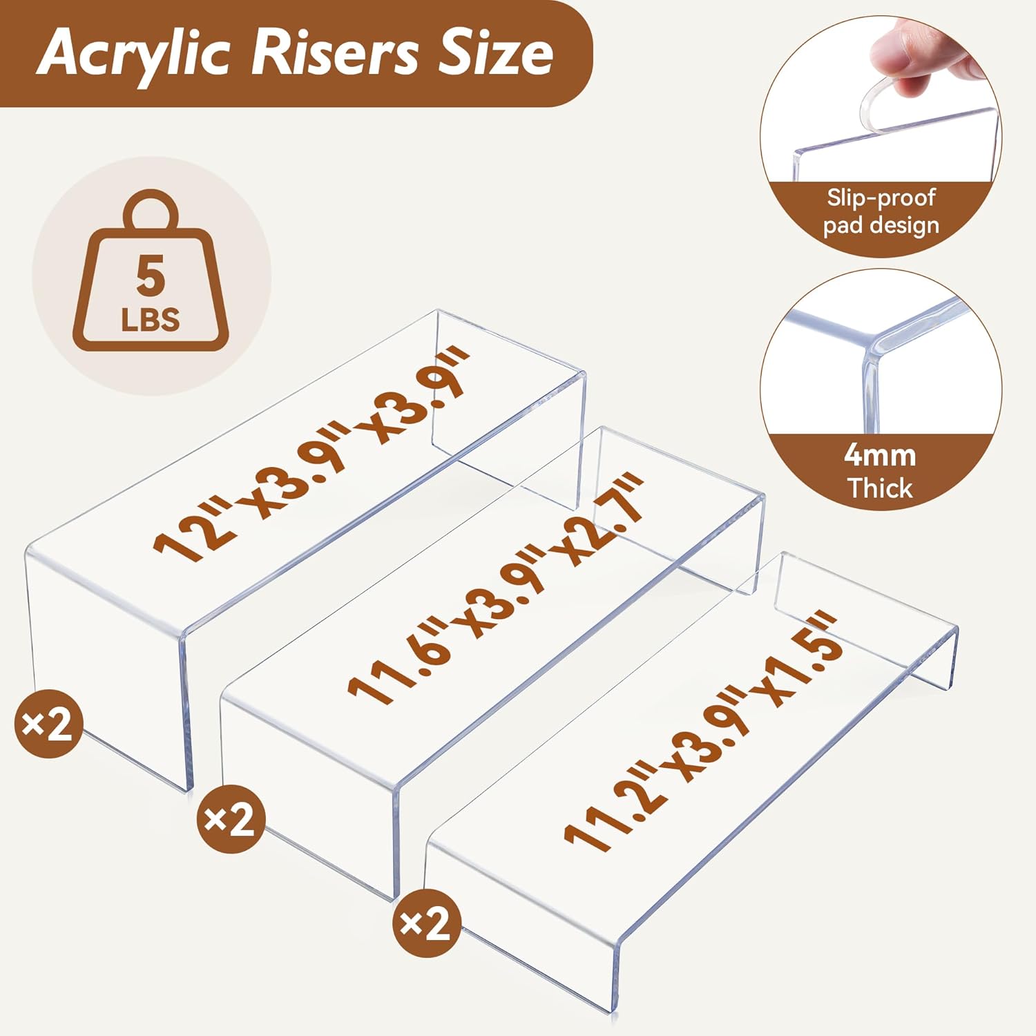 Acrylic Display Risers, 2 Set  - Display Risers Set incelemesi ve fiyatı