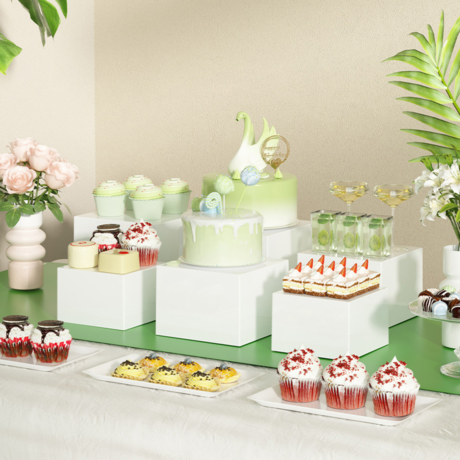 6x Acrylic Buffet Riser Desser - Display Risers Set incelemesi ve fiyatı