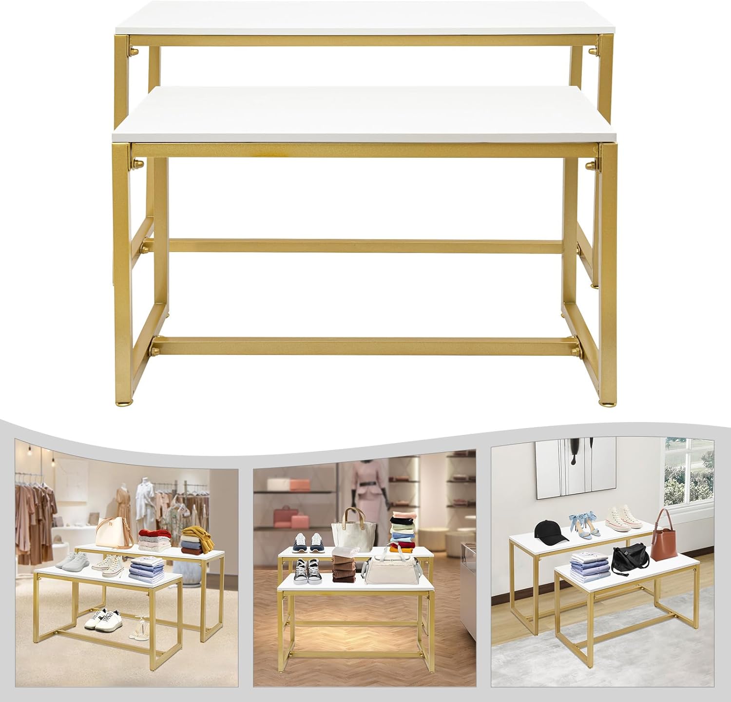 2-Piece Set Gold Modern Nestin - Display Risers Set incelemesi ve fiyatı