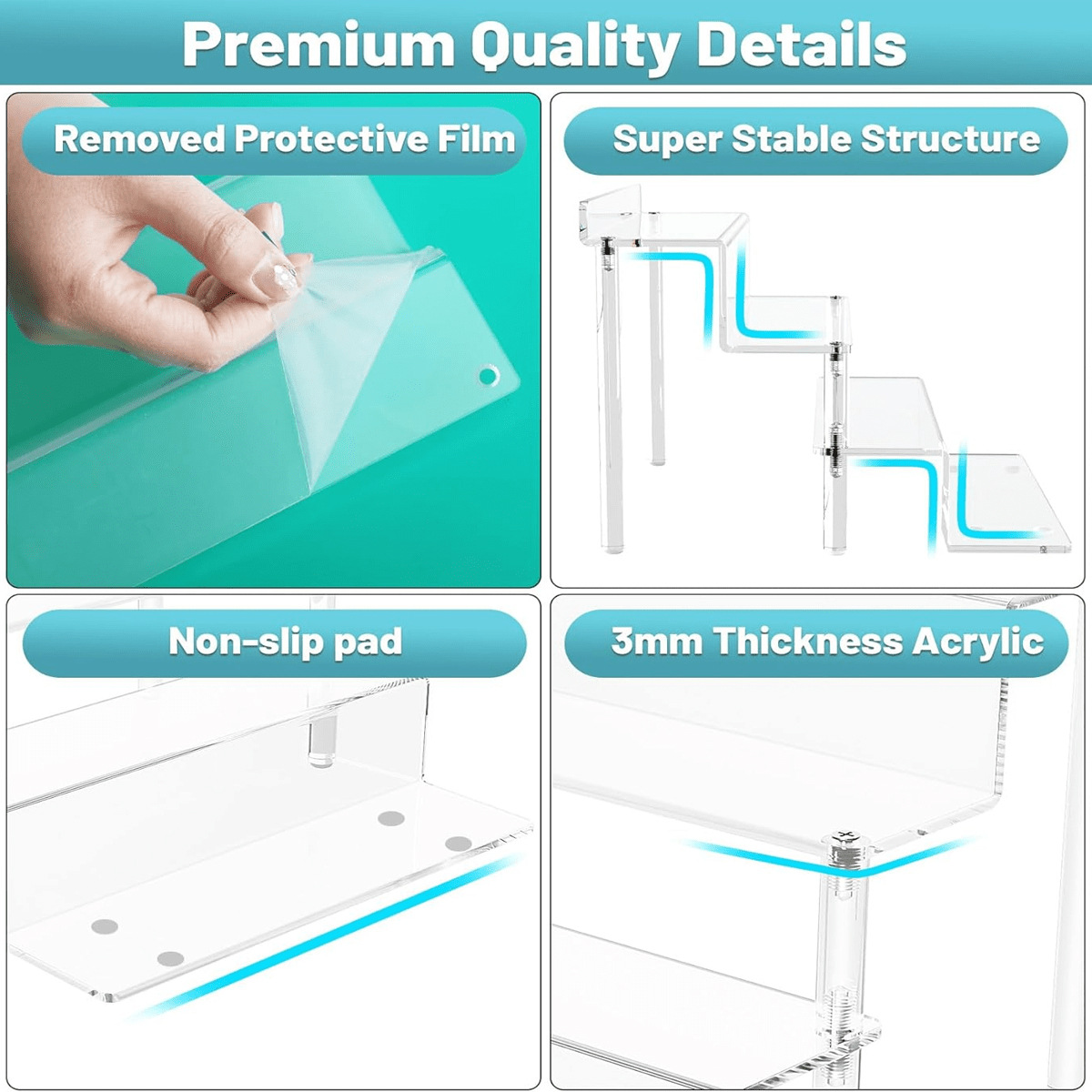 Acrylic Riser Display Stand,4  - Pop Display Shelf incelemesi ve fiyatı