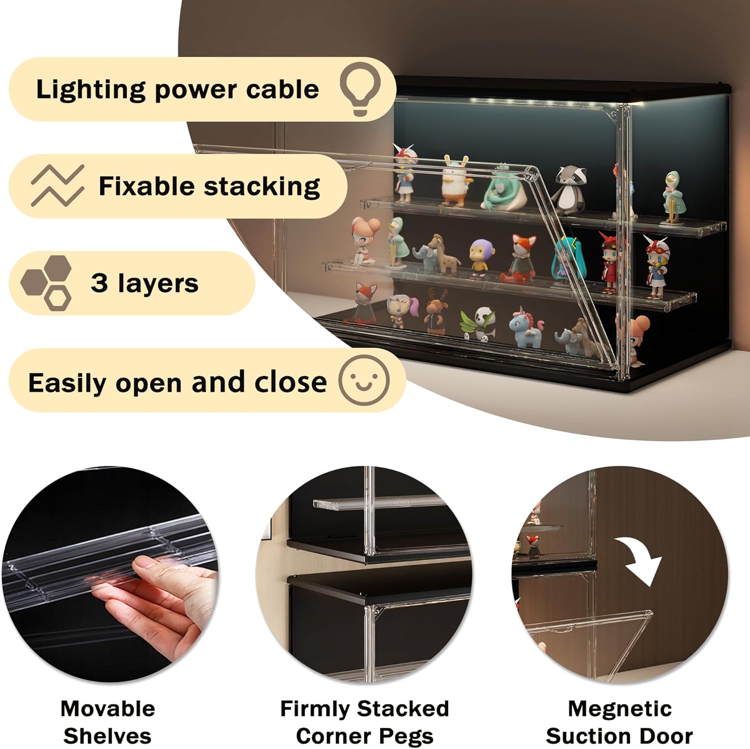 3-Tier Stackable LED Display C - Display Case Acrylic incelemesi ve fiyatı