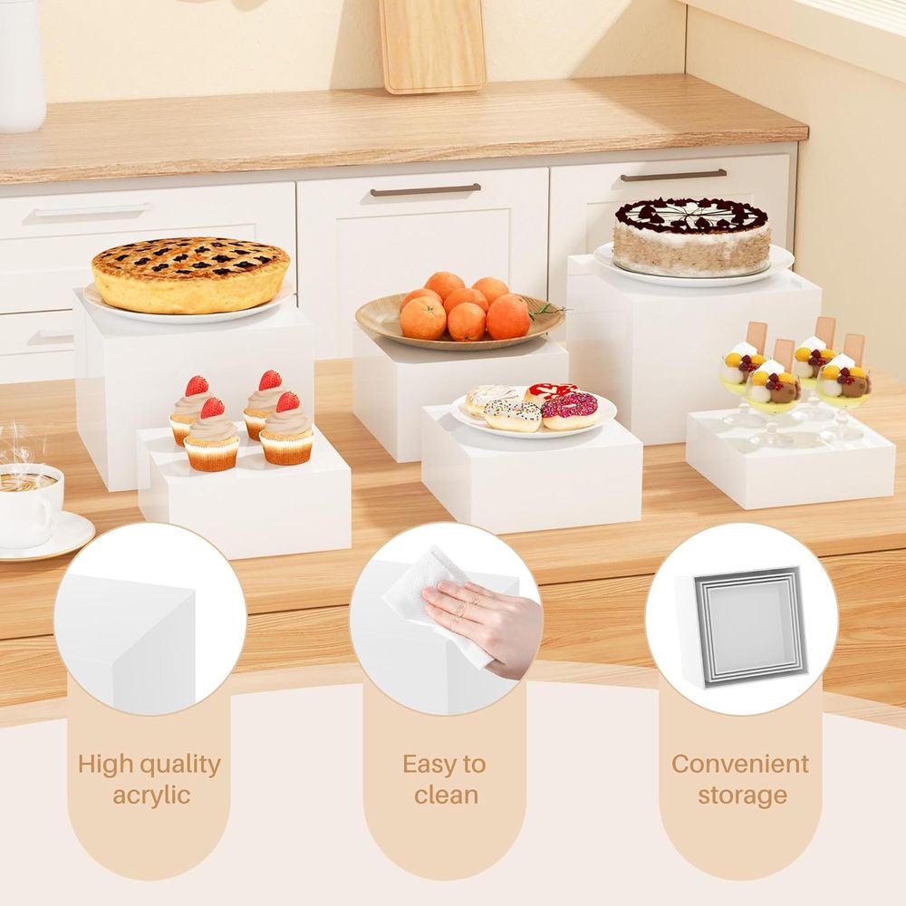 【8Pcs】 Buffet Risers,Dessert T - Display Risers Set incelemesi ve fiyatı